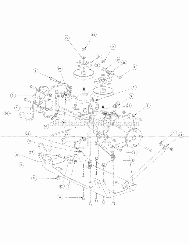Drive Assembly Diagram and Parts List for M48-KW 53AB5DAV150-19-HP Cub Cadet Lawn Tractor